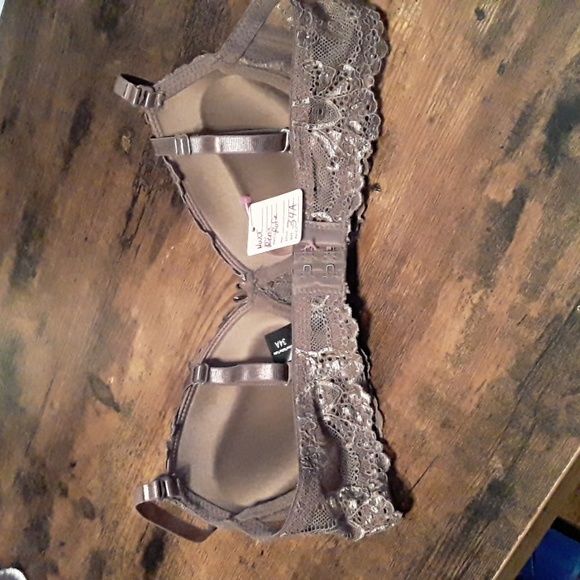 34A Sexy Rene Rofe Stunning Chocolate Lace Padded underwire Push Up Bra - Picture 5 of 7